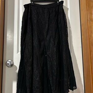 Dressbarn Black Maxi Lace Skirt XL